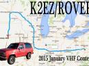 K2EZ/Rover QSL showing route